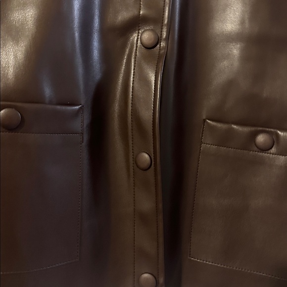 Sioni Chocolate Brown Leather Jacket/sweater - Picture 3 of 6
